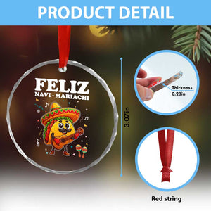 Funny Taco Mexican Christmas Crystal Glass Ornament Feliz Navi Mariachi TS14 Print Your Wear
