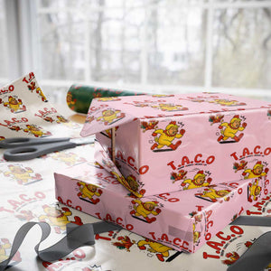 Funny TACO Running Chicken Wrapping Paper Roll Trump Always Chickens Out Hilarious Political TS02 Light Pink Print Your Wear