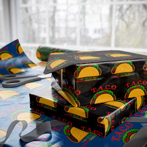 Funny TACO Trump Always Chickens Out Wrapping Paper Roll Funny Political Satire Tacos Lover TS02 Black Print Your Wear