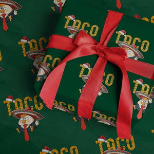 Funny Taco Trump Mexican Christmas Wrapping Paper Roll TS14 Green Print Your Wear