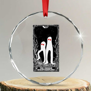 Funny Tarot Card Graphic Fresno Nightcrawlers Lover Crystal Glass Ornament Cryptid Gift TS12 Transparent Glass 3'' Circle Print Your Wear