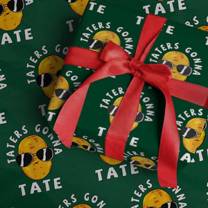 Funny Tater Tot Wrapping Paper Roll Taters Gonna Tate Tots Meme Potato Made Foodie Lover TS02 Green Print Your Wear