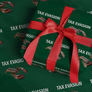 Funny Tax Evasion Lobster Wrapping Paper Roll Sarcasm Oddly Specific Meme TS02 Green Print Your Wear