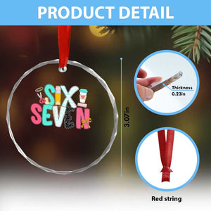 Funny Teacher Six Seven Crystal Glass Ornament 6 7 Meme TS10 Print Your Wear