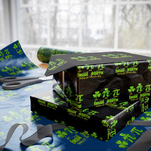 Funny Teacher St Patricks Day Wrapping Paper Roll Irish Math 3.14 Pi Shamrock Teacher Happy Day TS02 Black Print Your Wear