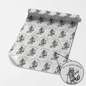 Funny Teacher Testing Day Wrapping Paper Roll Silly Raccoon Proctor Off To Actively Monitor TS12 Christmas Plaid Print Your Wear