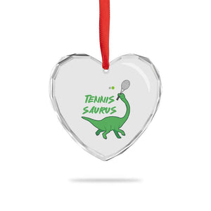 Funny Tennis Dinosaur Tennis Lover Heart Crystal Glass Ornament Gift For Tennis Fans TS12 Print Your Wear