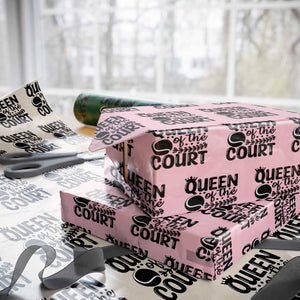 Funny Tennis Lover Gift Wrapping Paper Roll Queen Of The Court TS12 Light Pink Print Your Wear