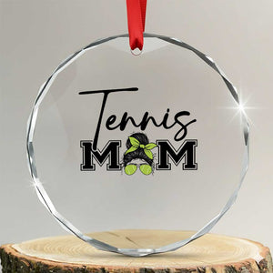 Funny Tennis Player Gift For Tennis Mom Crystal Glass Ornament TS12 Transparent Glass 3'' Circle Print Your Wear