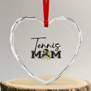 Funny Tennis Player Gift For Tennis Mom Heart Crystal Glass Ornament TS12 Transparent Glass 3'' Heart Print Your Wear