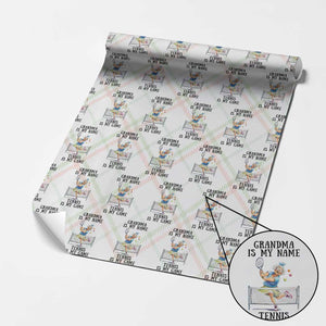 Funny Tennis Quote Wrapping Paper Roll Grandma Is My Name Tennis Is My Game TS12 Christmas Plaid Print Your Wear