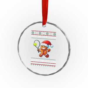Funny Tennis Ugly Christmas Gingerbread Player Gift Crystal Glass Ornament Deck The Courts With Serves And Volleys TS12 Print Your Wear