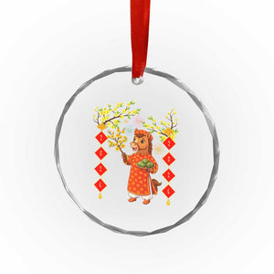 Funny Tet Holiday Crystal Glass Ornament Cute Horse In Ao Dai TS12 Print Your Wear
