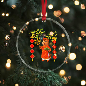 Funny Tet Holiday Crystal Glass Ornament Cute Horse In Ao Dai TS12 Print Your Wear