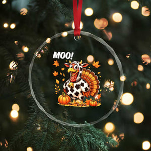 Funny Thanksgiving Crystal Glass Ornament Turkey Moo TS14 Print Your Wear
