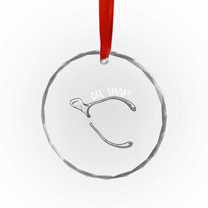 Funny Thanksgiving Oh Snap Crystal Glass Ornament Turkey Wishbone TS11 Print Your Wear