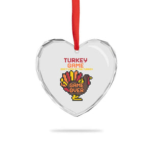 Funny Thanksgiving Turkey Heart Crystal Glass Ornament Turkey Game Dont Look At The Turkey TS11 Print Your Wear