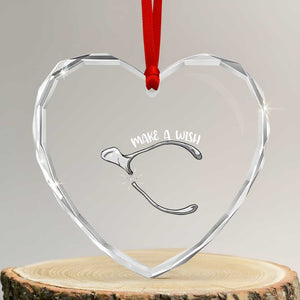 Funny Thanksgiving Turkey Wishbone Heart Crystal Glass Ornament Make A Wish Chicken Turkey TS11 Transparent Glass 3'' Heart Print Your Wear