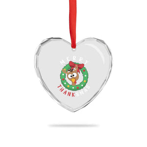 Funny Thanksgiving Xmas Heart Crystal Glass Ornament Merry Thanksmas Turkey Reindeer Antler TS11 Print Your Wear