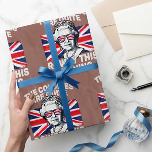 Funny The Colonies Are Quite Rowdy This Evening Wrapping Paper Roll Queen 4th Of July TS11 Mocha Print Your Wear