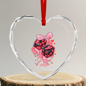 Funny The Game Of Love Six Seven Dice Meme Heart Crystal Glass Ornament TS12 Transparent Glass 3'' Heart Print Your Wear