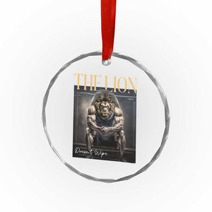 Funny The Lion Doesnt Wipe Crystal Glass Ornament Gen Z Joke Brainrot Raunchy Meme TS11 Print Your Wear