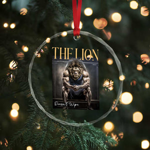Funny The Lion Doesnt Wipe Crystal Glass Ornament Gen Z Joke Brainrot Raunchy Meme TS11 Print Your Wear