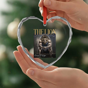 Funny The Lion Doesnt Wipe Heart Crystal Glass Ornament Gen Z Joke Brainrot Raunchy Meme TS11 Print Your Wear