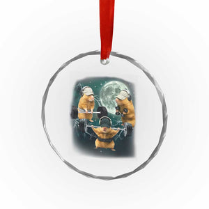 Funny Three Hamster Deadlift Gym Rat Moon Training Weightlifting Meme Crystal Glass Ornament TS11 Print Your Wear