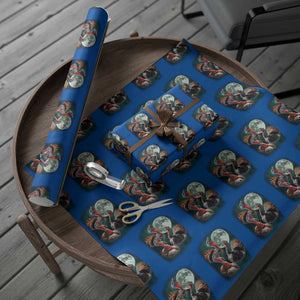 Funny Three Turkey Moon Wrapping Paper Roll Weird Cursed Thanksgiving Meme TS11 Blue Print Your Wear