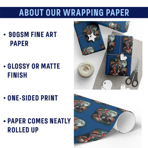 Funny Three Turkey Moon Wrapping Paper Roll Weird Cursed Thanksgiving Meme TS11 Print Your Wear