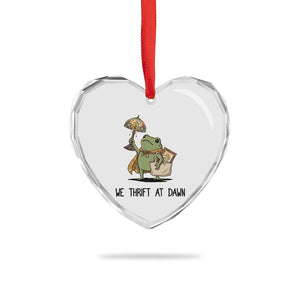 Funny Thrifting Frog Vintage Antique Hunter Heart Crystal Glass Ornament We Thrift At Dawn Humor