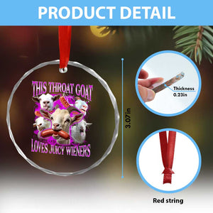 Funny Throat Goat Crystal Glass Ornament Swallows Juicy Wieners Inappropriate Adult TS10 Print Your Wear