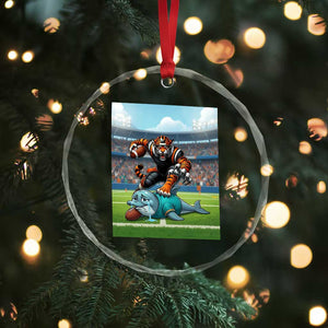 Funny Tiger Dominates Dolphin Crystal Glass Ornament FB Rivalry Gift TS12 Print Your Wear