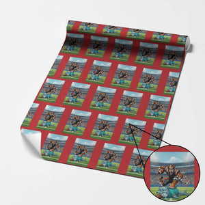 Funny Tiger Dominates Dolphin Wrapping Paper Roll FB Rivalry Gift TS12 Red Print Your Wear