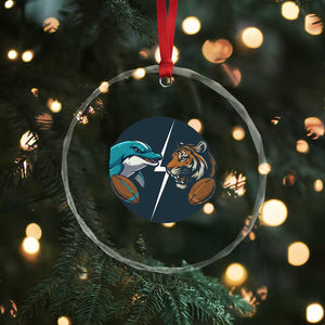 Funny Tiger Vs Dolphin Rivalry Crystal Glass Ornament Gift For FB Hardcore Fan TS12 Print Your Wear