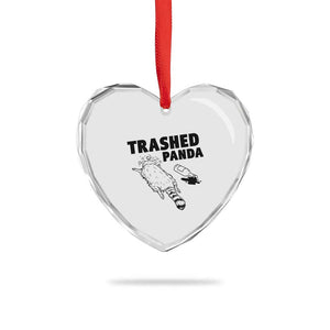 Funny Trashed Panda Heart Crystal Glass Ornament Drunk Raccoon Meme Hot Mess TS02 Print Your Wear