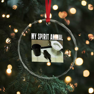 Funny Trashed Panda My Spirit Animal Crystal Glass Ornament Drunk Raccoon in Toilet Meme Hot Mess TS02 Print Your Wear