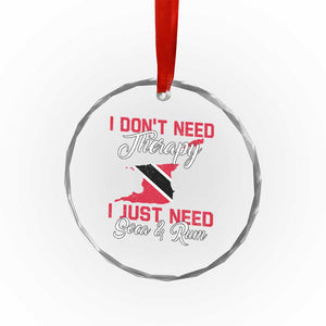 Funny Trini Crystal Glass Ornament Just Need Soca & Rum Trinidad and Tobago Flag TS10 Print Your Wear