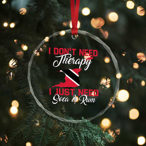 Funny Trini Crystal Glass Ornament Just Need Soca & Rum Trinidad and Tobago Flag TS10 Print Your Wear