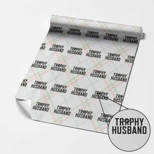 Funny Trophy Husband Wrapping Paper Roll Sarcastic Marriage Quote TS12 Christmas Plaid Print Your Wear