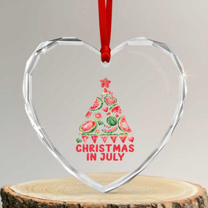 Funny Tropical Xmas Heart Crystal Glass Ornament Watermelon Summer Christmas Tree TS09 Transparent Glass 3'' Heart Print Your Wear