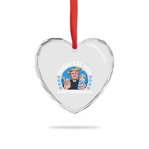 Funny Trump Cat Hanukkah Heart Crystal Glass Ornament Meowzel Tov Happy Hanukkah David Stars TS11 Print Your Wear