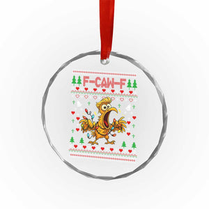 Funny Trump Chicken F Caw F Christmas Crystal Glass Ornament TS14 Print Your Wear