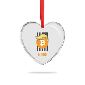Funny Trump Crypto Investing Heart Crystal Glass Ornament To The Moon Bitcoin Hodler American Flag TS02 Print Your Wear