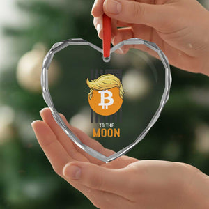 Funny Trump Crypto Investing Heart Crystal Glass Ornament To The Moon Bitcoin Hodler American Flag TS02 Print Your Wear