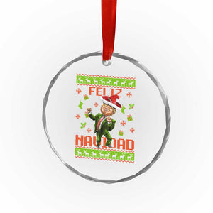 Funny Trump Crystal Glass Ornament Feliz Navidad Ugly Christmas Sweater Dancing Trump TS10 Print Your Wear