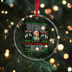 Funny Trump Crystal Glass Ornament Make Christmas Great Again Ugly Christmas Sweater TS10 Print Your Wear
