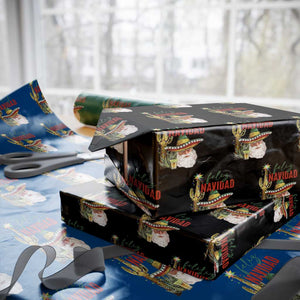 Funny Trump Mexico Christmas Wrapping Paper Roll Feliz Navidad Santa Sombrero Xmas Cactus TS11 Black Print Your Wear