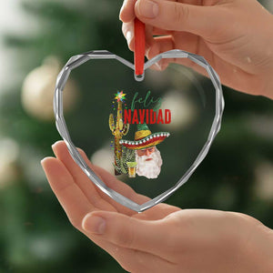 Funny Trump Mexico Xmas Heart Crystal Glass Ornament Feliz Navidad Santa Sombrero Xmas Cactus TS11 Print Your Wear